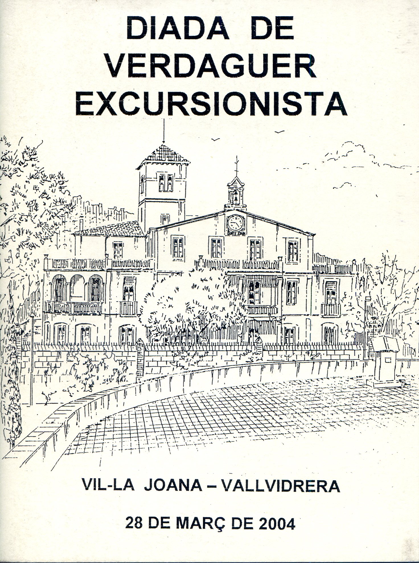 Diada de Verdaguer excursionista : Vil-la Joana - Vallvidrera : 28 de març de 2004 - Portada